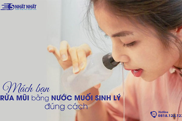 cách rửa mũi bằng nước muối sinh lý