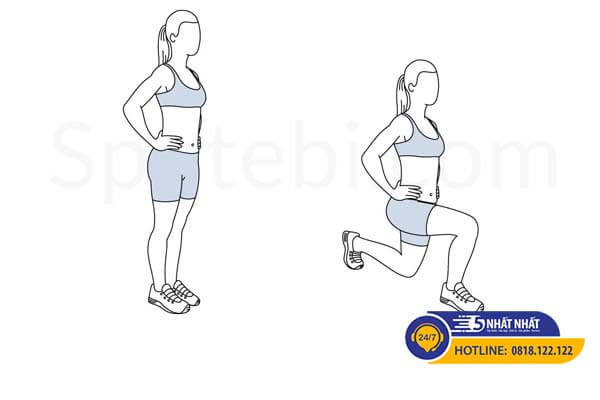 động tác lunge trị đau háng khi chạy bộ